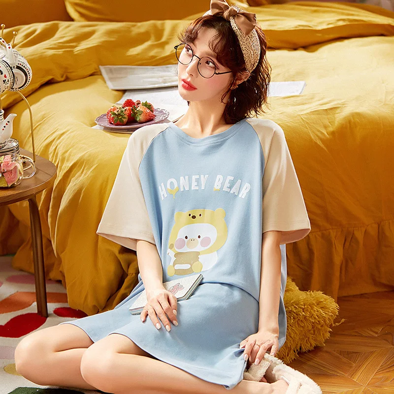 

Sleeping Skirt Female Summer 2021 New Cotton Lovely Student Style Casual Pajamas Korean Version Large pijama unicornio