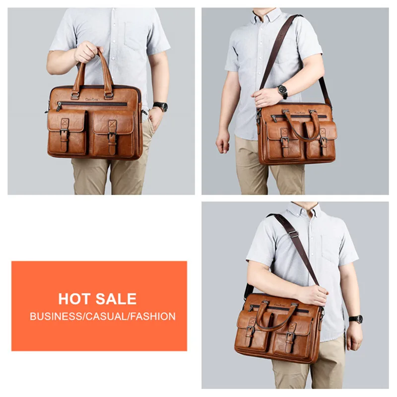 celinv koilm men business bag for 133 inch laptop briefcase bags set handbags high quality leather office bags totes male free global shipping