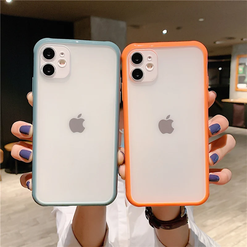 Прозрачный чехол для телефона iPhone12 11 Pro Max Mini XR XS 8 7Plus противоударный защитный