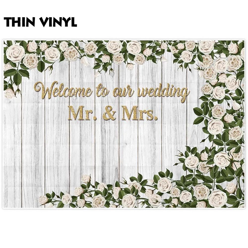 Allenjoy Свадебная фотозона Цветы Листья рамка юбилей деревянный пол тонкие