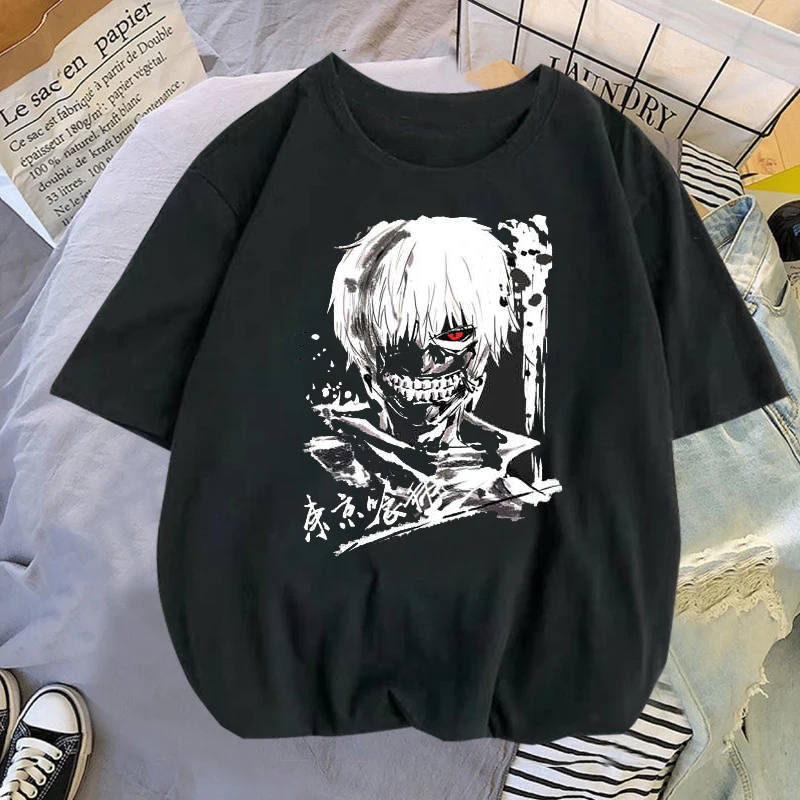Одежда с надписью Tokyo Ghoul Аниме Манга Готическая футболка для косплея канеки кэна