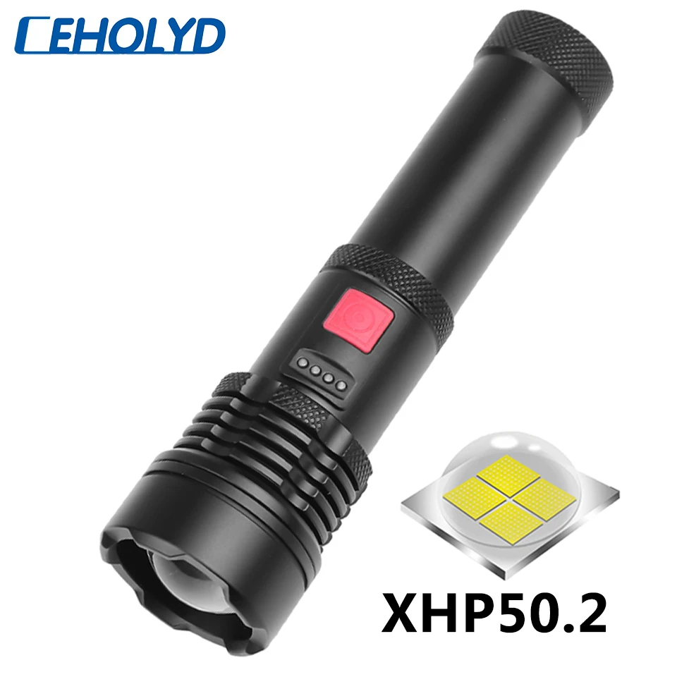 

Светодиодный фонарик XHP50.2, встроенный аккумулятор 18650, перезаряжаемый от Usb, масштабируемый фонарь 2 в 1, налобный фонарь, лампы, жесткие лампо...
