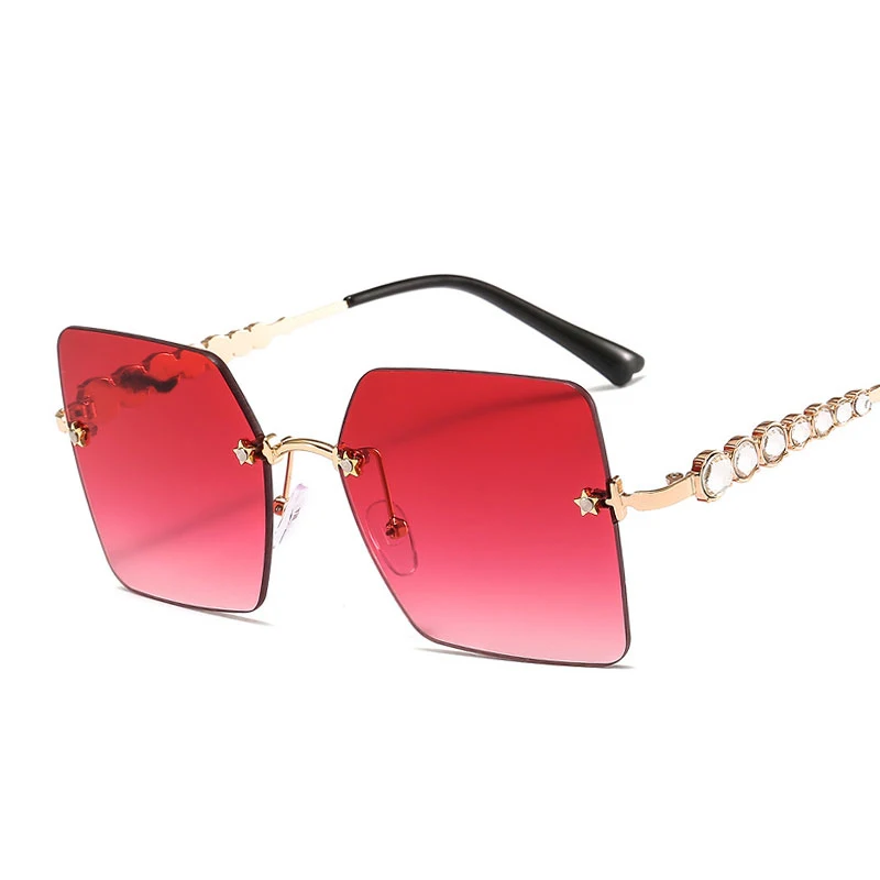 

Veshion Rimless Diamond Luxury Sunglasses Star Men Women Fashion Shades UV400 Vintage Glasses