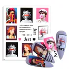 1 лист сексуальная леди лицо наклейка на ногти девушки день Святого Валентина Водная передача слайдер водяной знак тату украшение