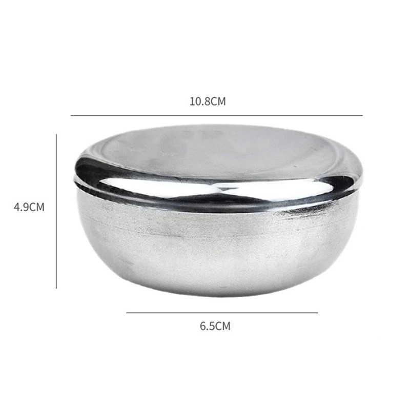 Stainless Steel Shaving Soap Bowl Double Edge Razor Brush Stand For Classic Safety It Shaving Cream Bowl 10.8*4.9CM