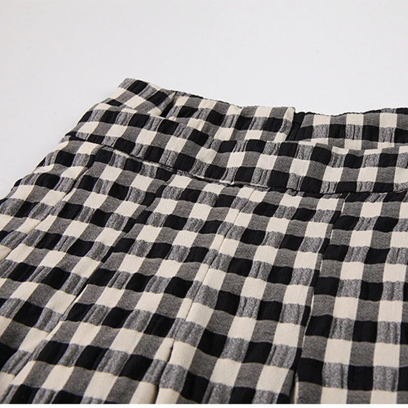 

Casual All-match High Waist Korean Style Plaid Skirt Simple A Line Sweet Femme Faldas Fashion Loose Fresh Spring Summer Skirts