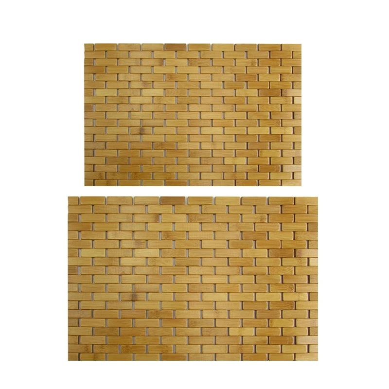 

Teak Wood Bath Mat Feet Shower Floor Natural Bamboo Non Slip Large 50x70cm