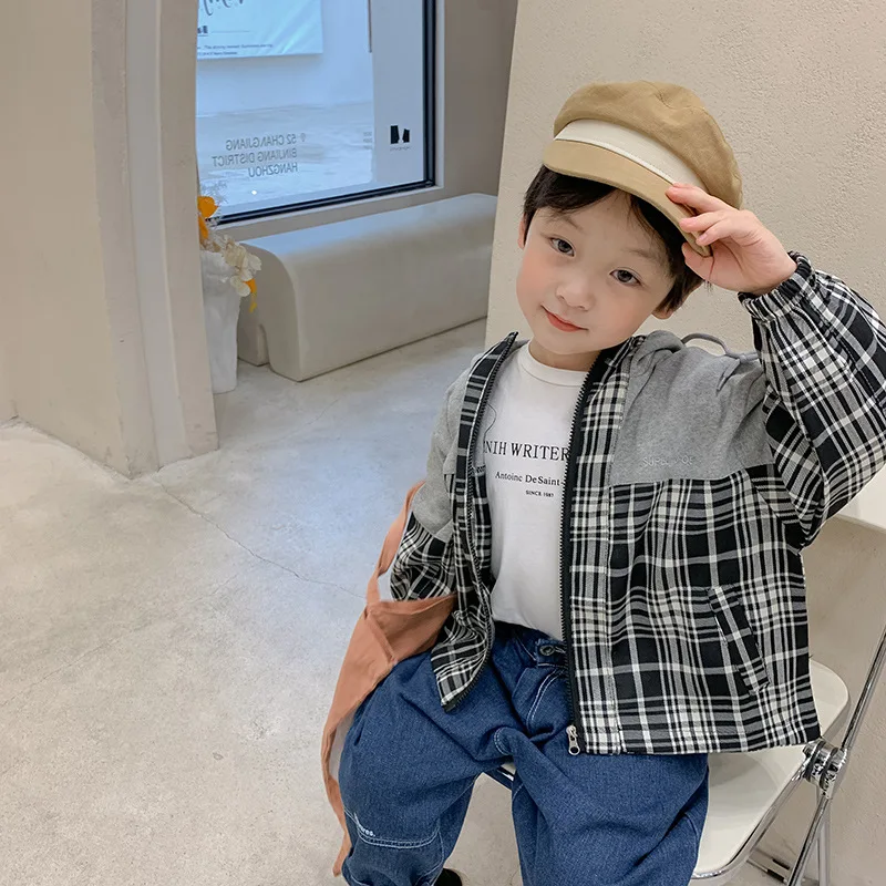 

Hooded Jacket Spring Autumn Coat Outerwear Top Children Clothes Kids Costume Teenage School Boy Clothing High Quality