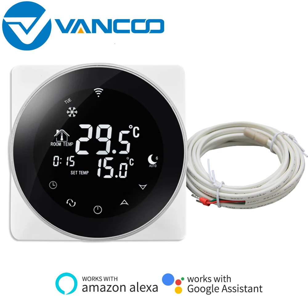 

Vancoo Convex Screen TGR87 WiFi Smart Thermostat 16A Electric Floor Heating Touch Screen Thermostat Temperature Controller