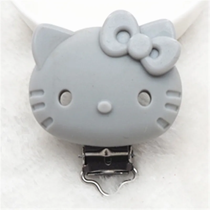 Light Grey Chengkai 10 шт. силиконовые автомобильные клипсы DIY детская кошка мышь Соска с животным Прорезыватель зубов, пустышка для младенца ювелирные изделия игрушки аксессуары - Цвет: Light Grey