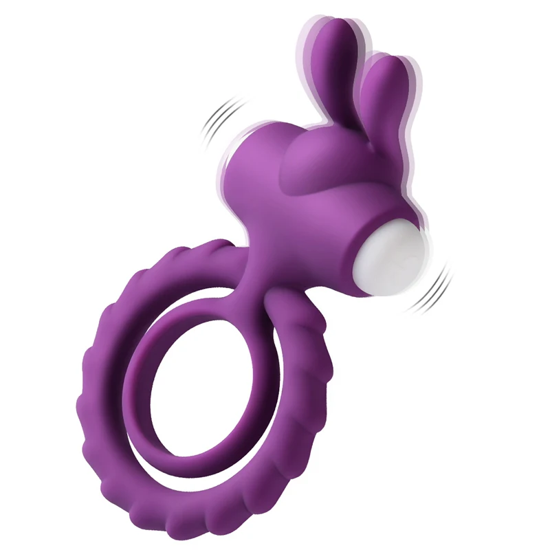 

Носимый кролик, двойное кольцо, персональный медицинский массажер, эффективное вибрирующее массажное кольцо для продления мужской идентиф...