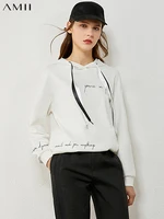 amii minimalism autumn winter sweatshirt women fashion hooded printed thick hoodie women female pullover tops 12020303