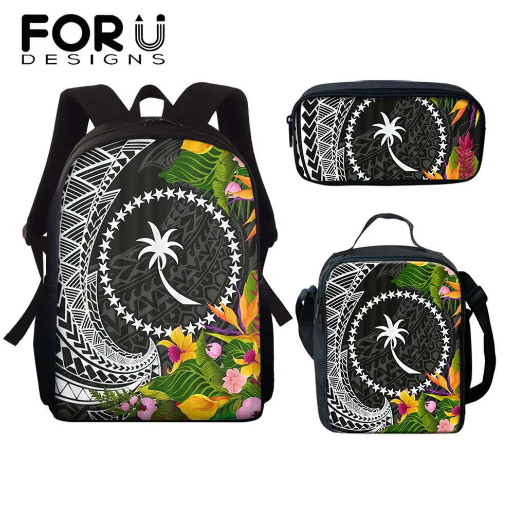 Детские школьные ранцы FORUDESIGNS, полинезийский ЧУК с 3D принтом единорога, школьный рюкзак для девочек, легкий школьный портфель для начальной ...
