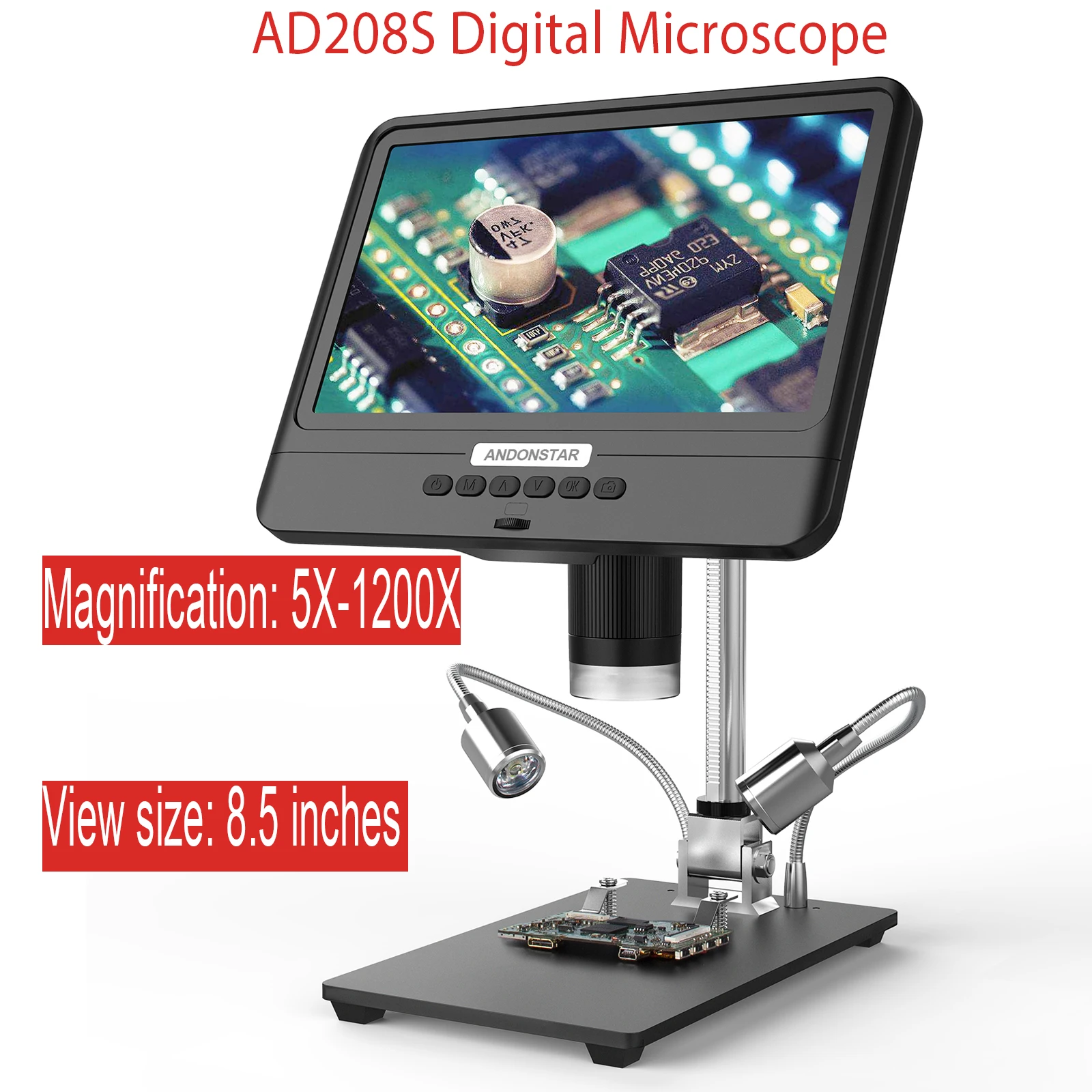 Электронный микроскоп AD208S 5X 1200X цифровой камера для пайки увеличительное стекло