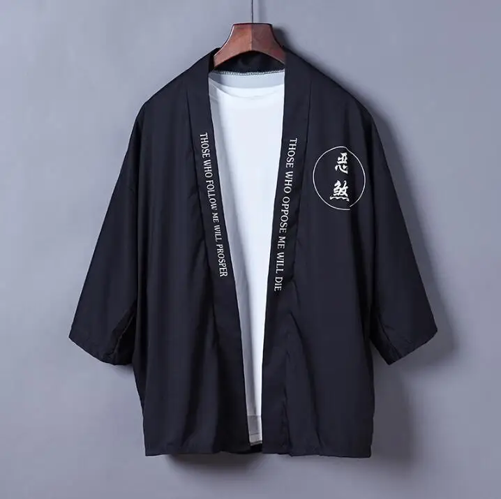 Черная пара пальто японские стили кимоно летний кардиган юката женщина мужчина