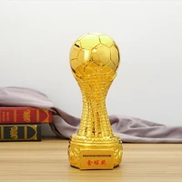 25cm resin golden football trophy figurines desk decoration football match champion souvenir cup friend gift decoration craft