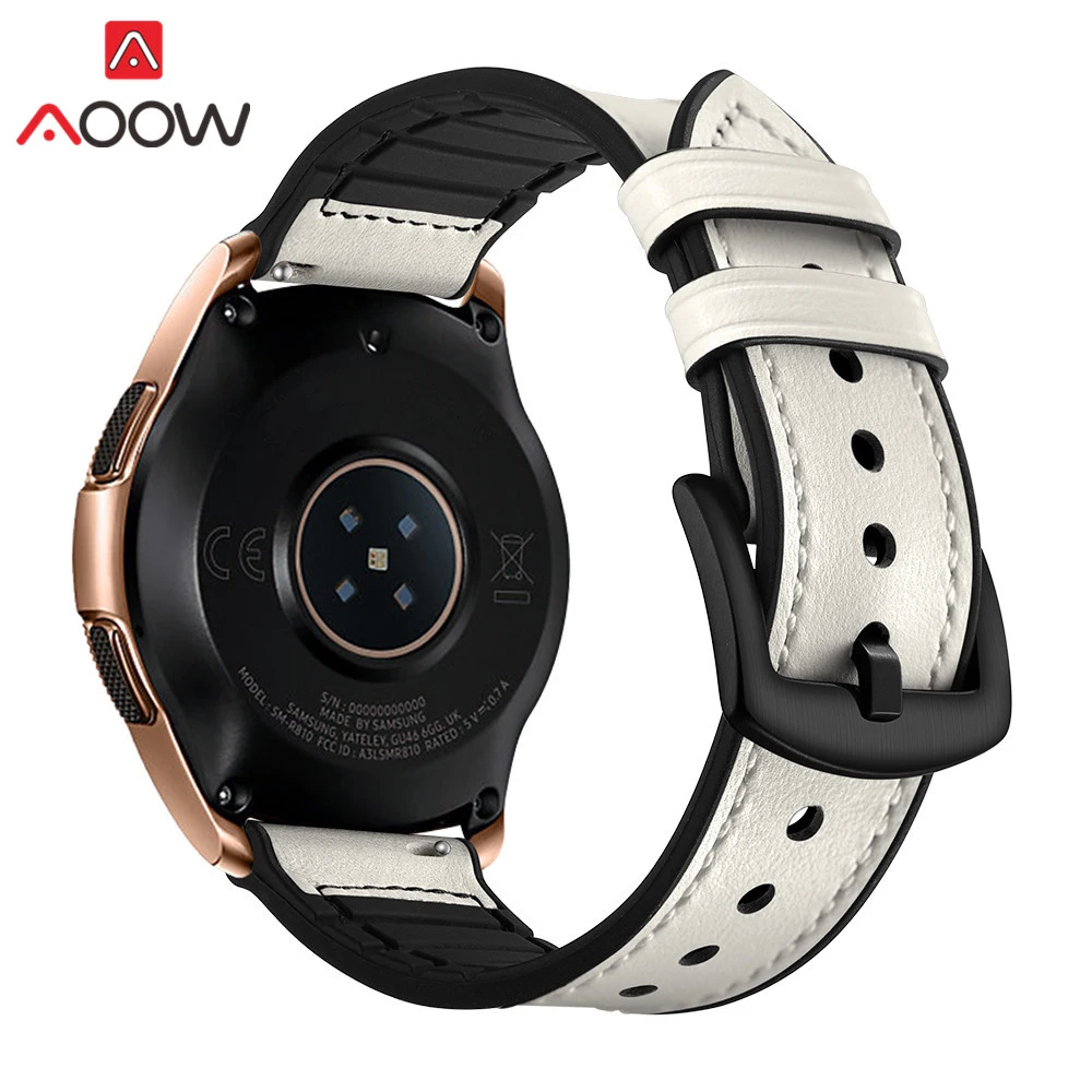 20 мм 22 мм силиконовый ремешок из натуральной кожи для samsung Galaxy Watch 42 мм 46 мм gear S3 S2 спортивный сменный Браслет ремешок