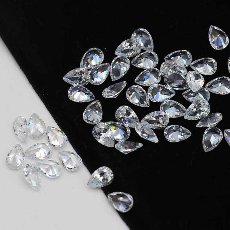 top shiny nature clear white zircon cz cut Gems White True point back rhinestone Nail Art decoration varis shape | Дом и сад