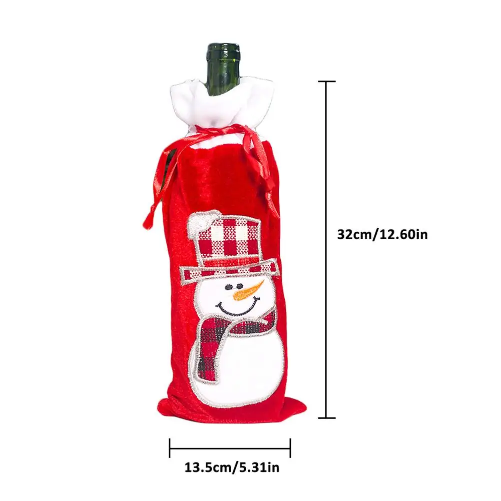 Рождественский чехол для винной бутылки 2020 с Санта Клаусом снеговиком