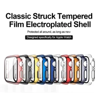 suitable for apple watch 4 5 6se generation pc tempered film iwatch electroplating protective cover