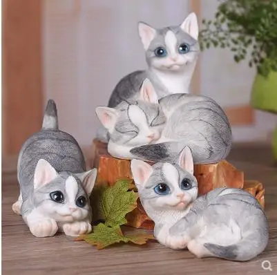 Имитация кота из смолы украшения для домашнего стола Красивые Животные|decorative gift