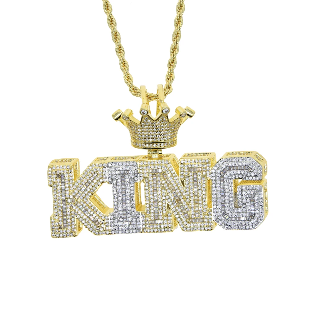 Ожерелье с кулоном в виде короли из циркония сверкающее двухцветное украшение