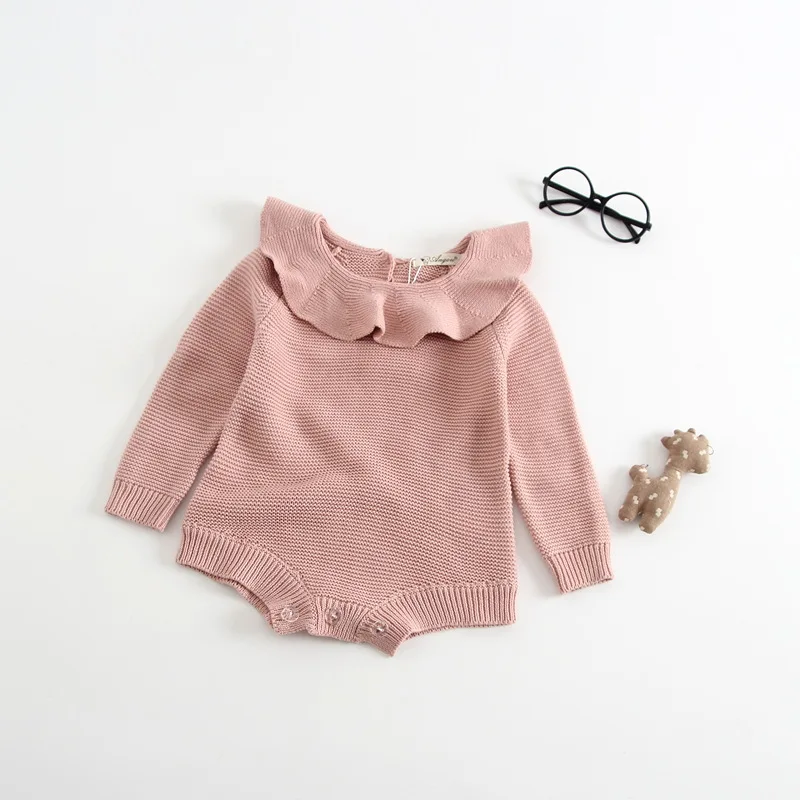 

Cute Baby Girls Rompers Newborn Knitting Clothes Jumpsuit 0-2years Cotton Fashion High Quality Winter Long Sleeves