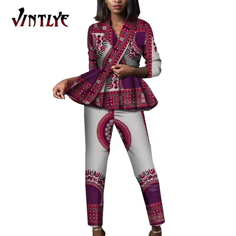 Дашики африканская одежда для женщин комплект из 2 предметов плиссированный топ