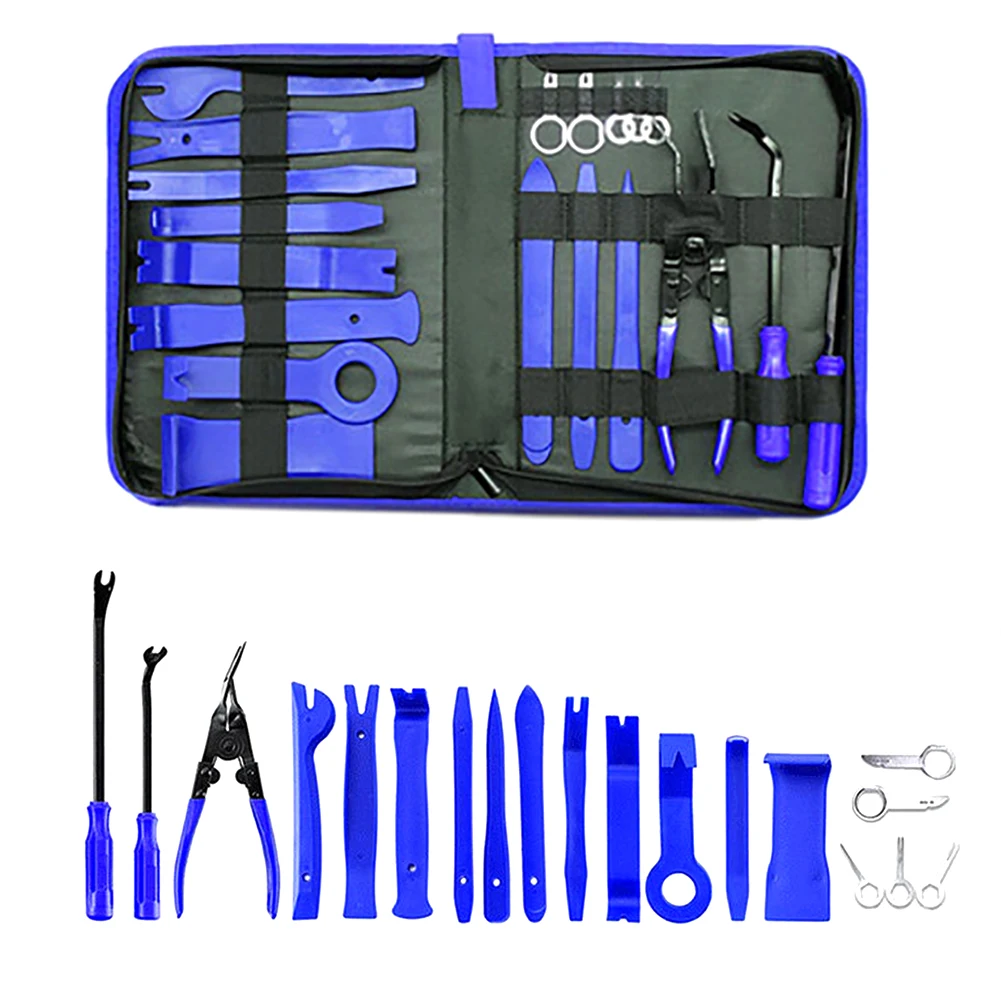 

19pcs Car Disassembly Tool Set Wedges Accessories Radio Audio Attachment Clips Trim Removal Repair Auto Door Interior Dashboard
