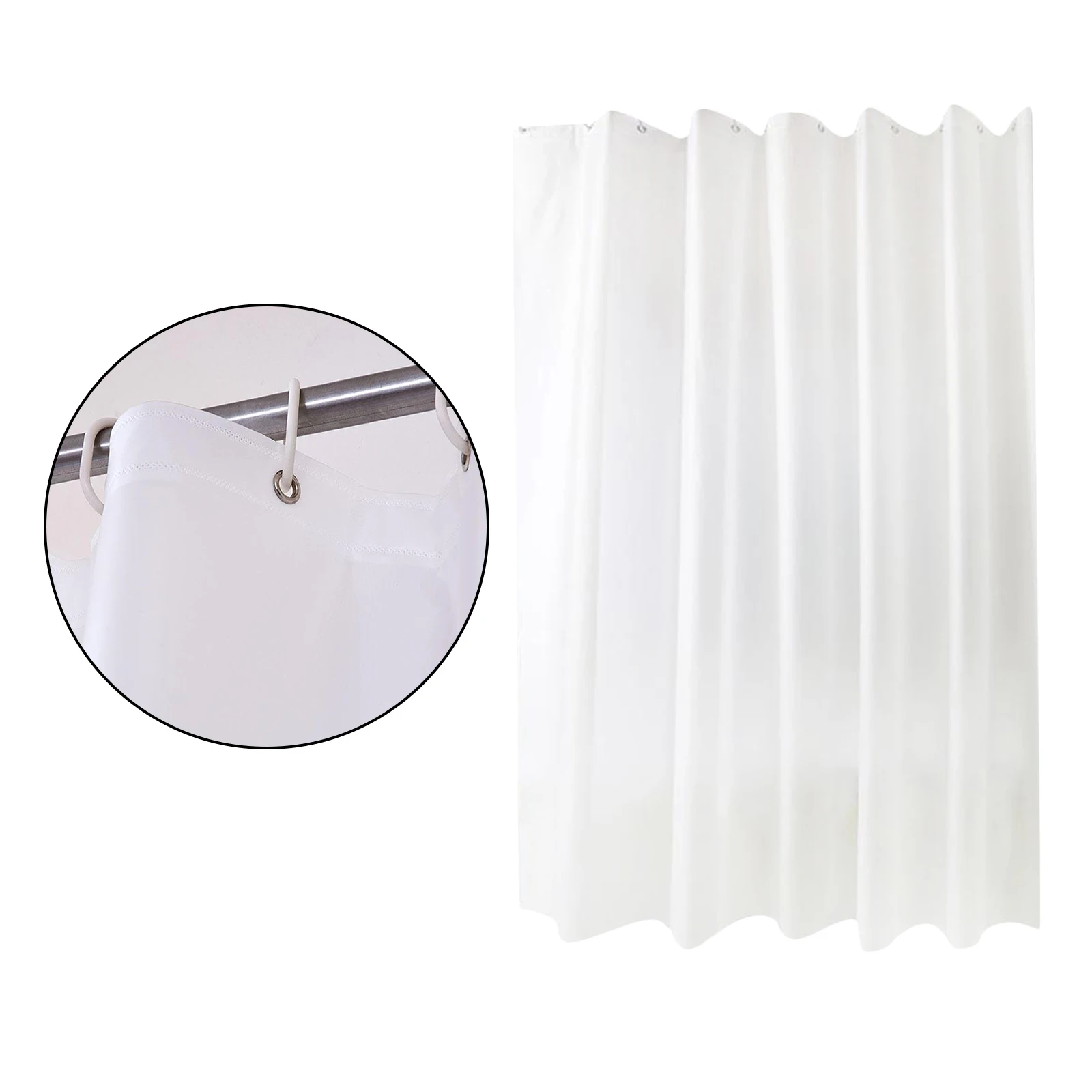 

Solid White Bathroom Shower Curtain liner Mildew Resistant Water Repellent