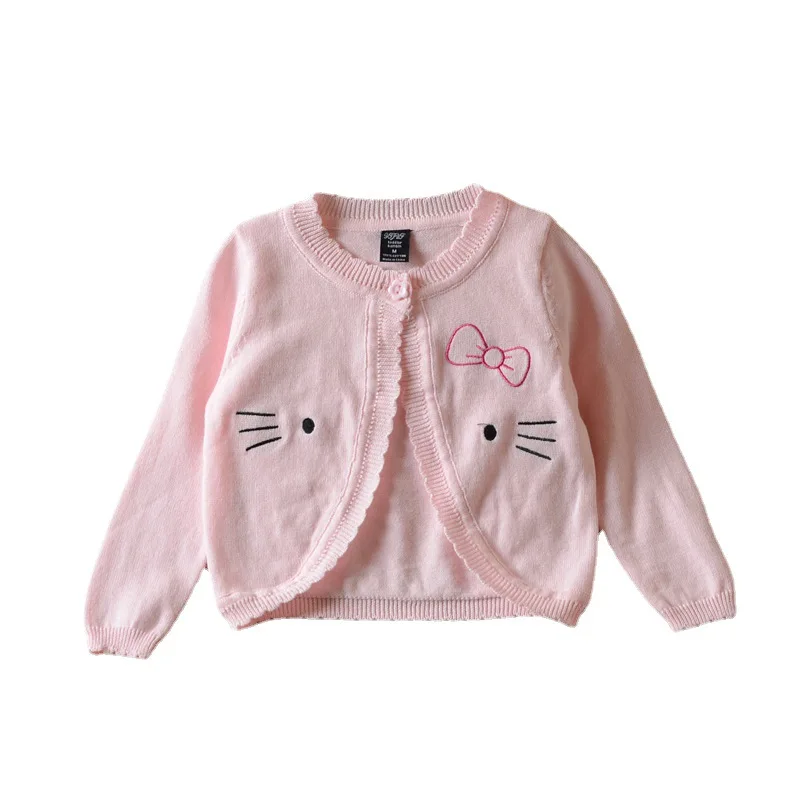 Красные куртки для маленьких девочек 100% хлопок белый Детский кардиган свитер на 1