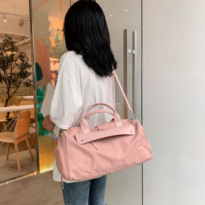 SNUGUG Outdoor Fitness Bag Waterproof Women Male Sports Bags For Shoes New Women Travel Handbag Tote Bag Nylon Pink Gym Bag Men