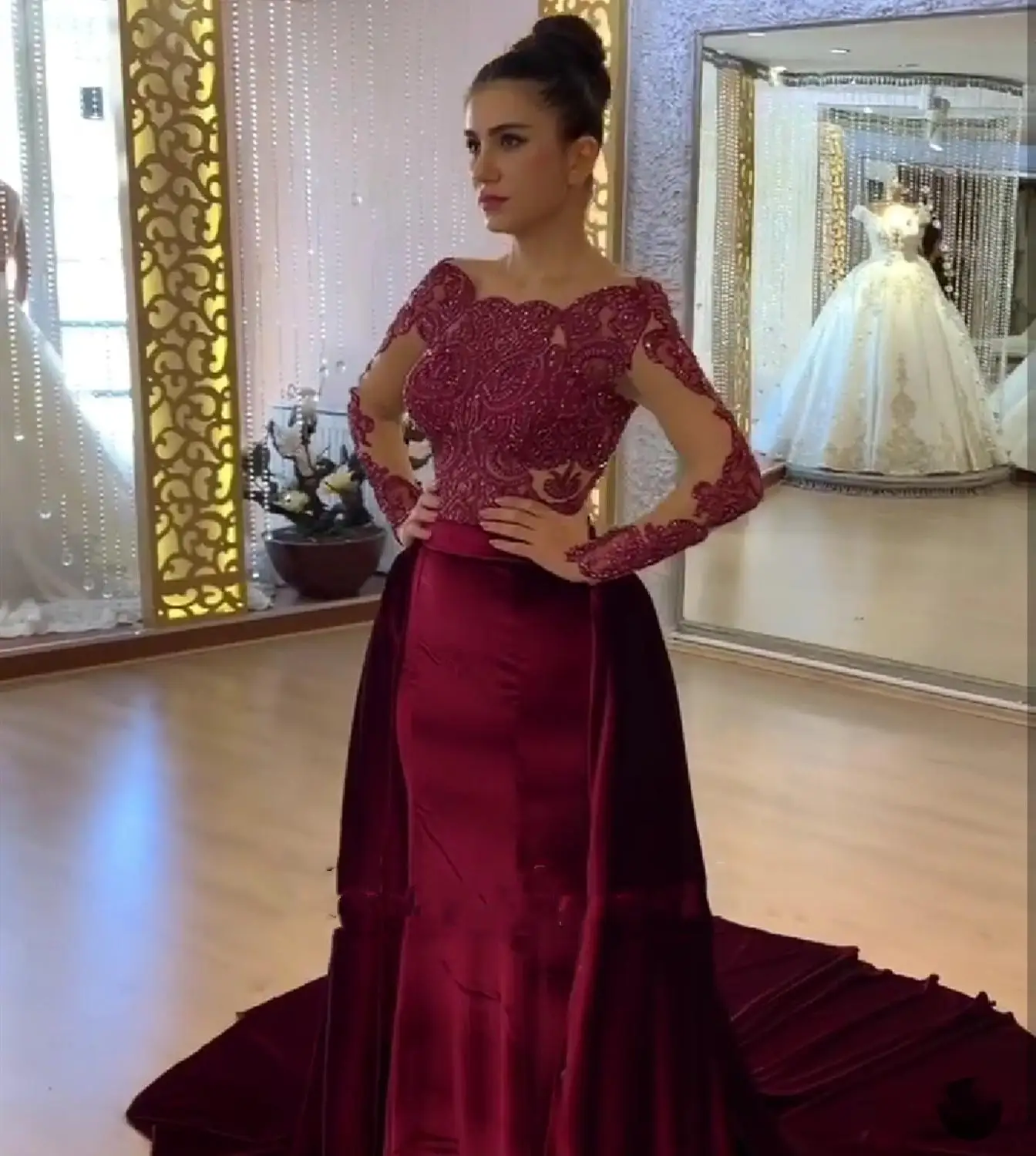 Вечернее платье 2019 вечернее русалки для женщин кружевное с длинным рукавом