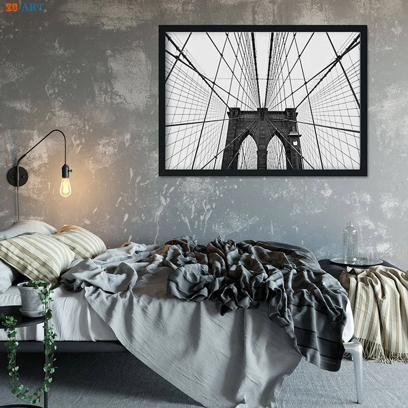 Современные плакаты и принты Нью Йорка Бруклинский мост городская Настенная