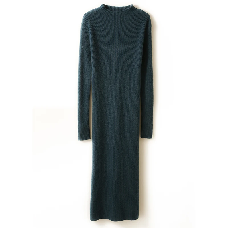 

woman winter 100% Cashmere sweaters autumn knitted Pullovers dresses High Quality Warm Female jumper Half high collar clothing