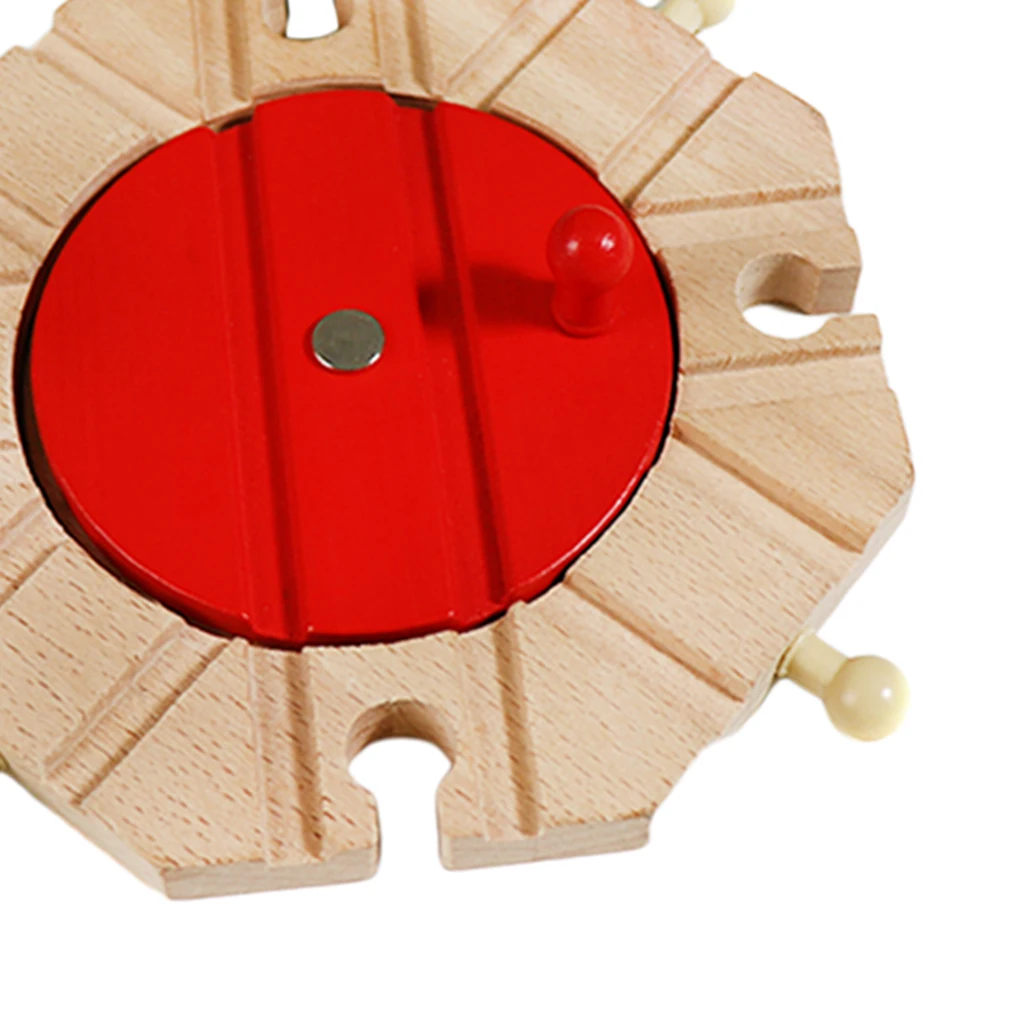 

Wooden Kids Child Train Track Toy Compatible Bridge Railway Access Turntable