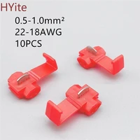 10pcs red 0 5 1 0mm2 22 18 awg scotch lock wire electrical cable connectors quick splice terminals crimp adaptetr socket plug