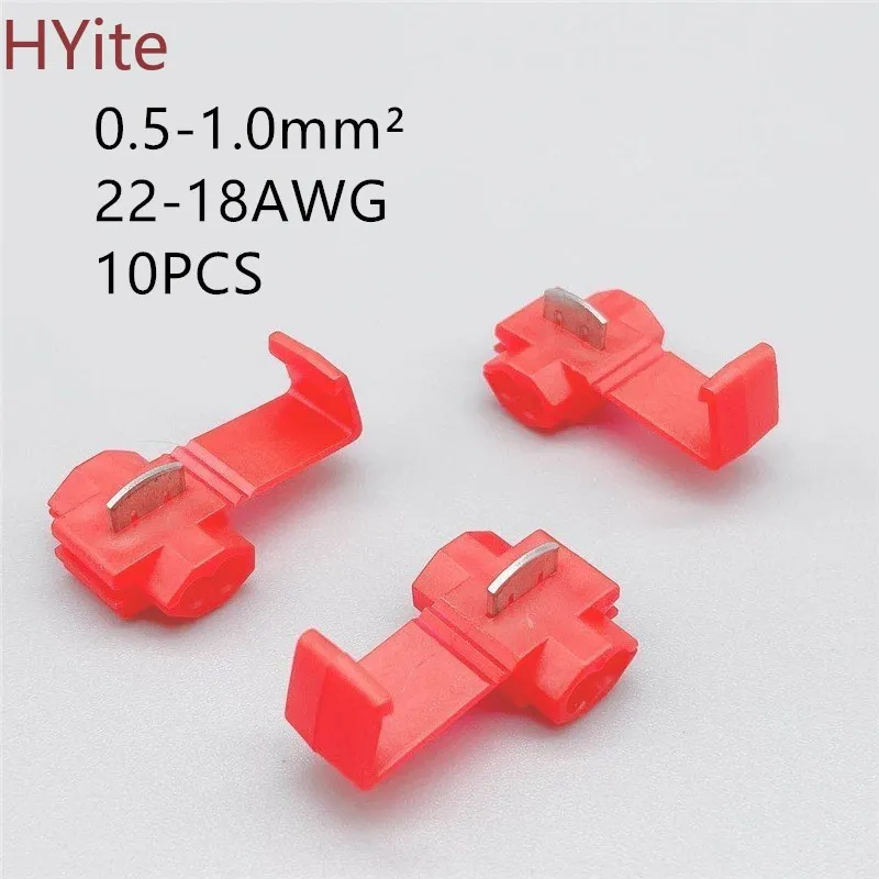 10 шт. красный 0 5 1.0mm2 22 18 AWG проволочный замок на скотче Электрический кабель