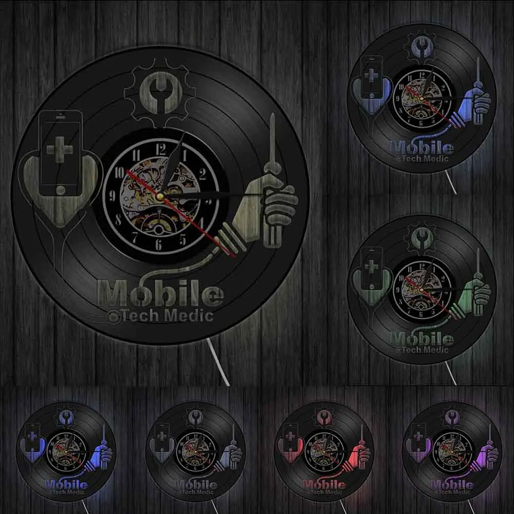 Настенные часы Mobile Tech Medic современный дизайн черные подвесные настенные