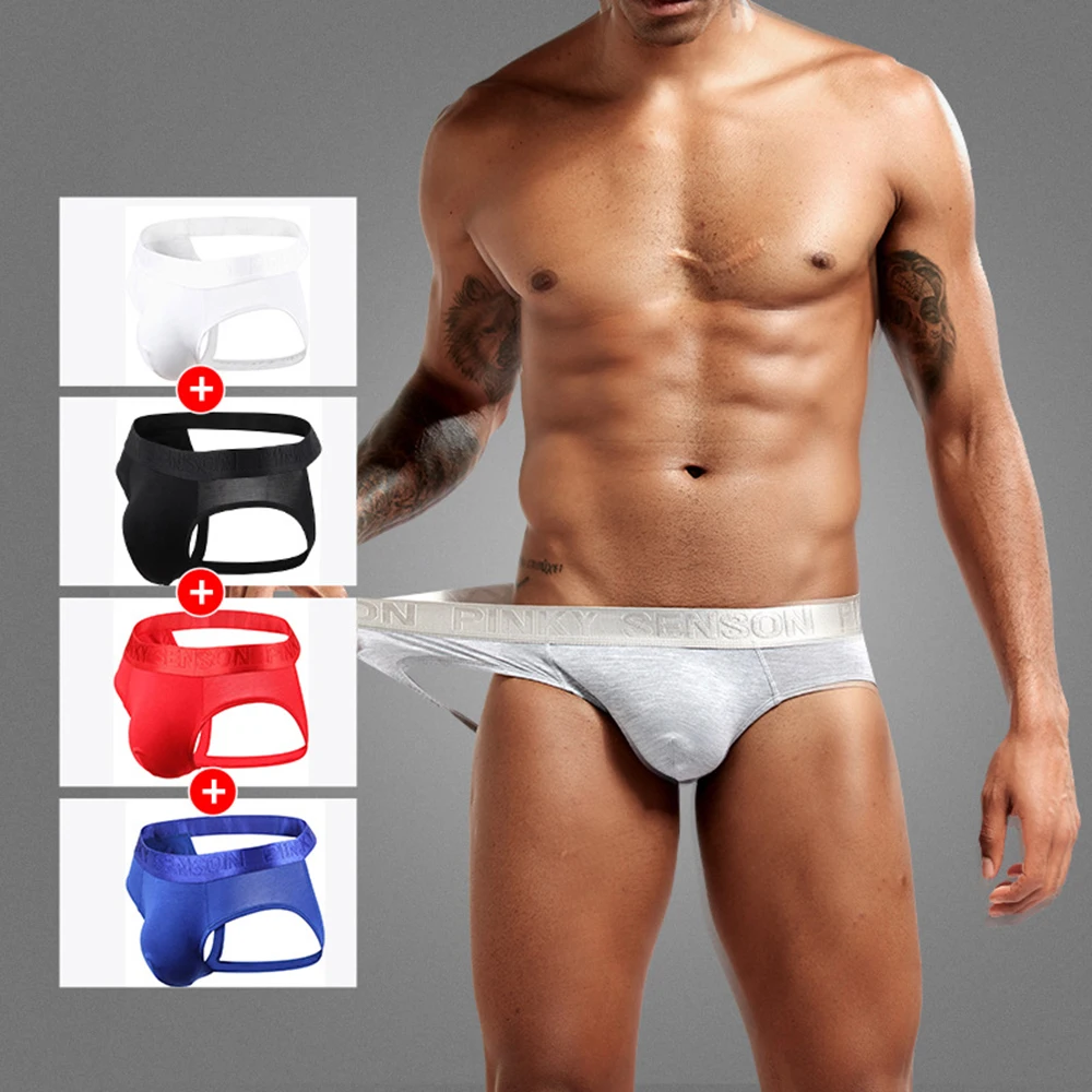 

Men's Breathable Underwear Men Sexy Briefs Jockstrap Pouch Cuecas Man Low-Rise Panties Thongs Mesh Underpants Gay Slip Srting