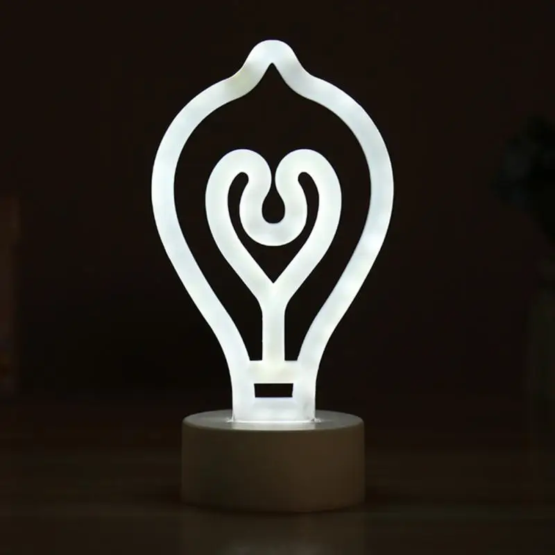 Bulb Shape Атмосферный неоновый светильник на день рождения, акриловая декоративная лампа ручной работы, Свадебная коробка, неоновая вывеска, вечерние Подвесные Подарки - Мощность в ваттах: Bulb Shape