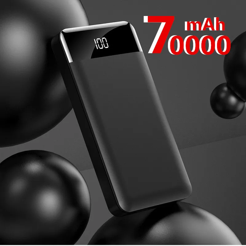 Внешний аккумулятор 70000 мАч LED Портативный зарядный внешний мобильный телефон USB