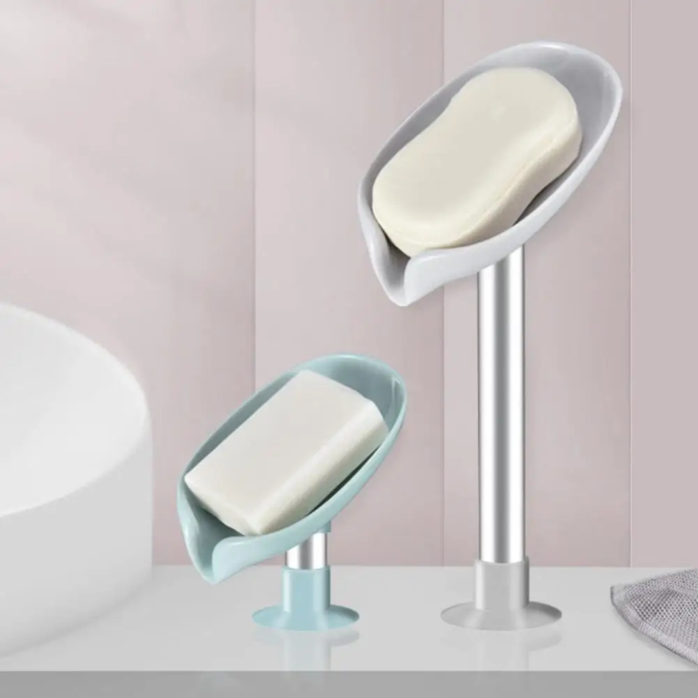 

Soap Rack Practical Soap Box Punch Free ABS Leaf-shape Self Draining Smooth Bath Soap Holder for Washroom Bathroom Accessories