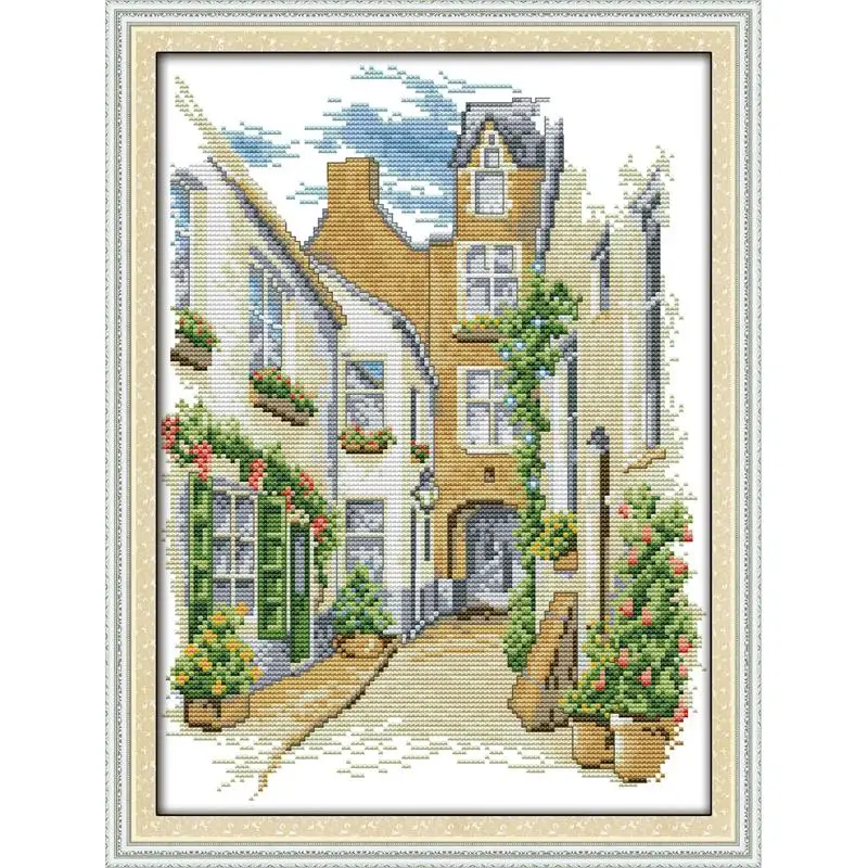 Серия уличных пейзажей сделай сам вышивка крестиком 14 карат напечатанные псевры