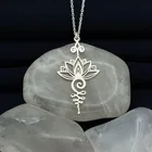Женское модное Стильное ожерелье, чокер в стиле хиппи, Необычное Ожерелье с подвесками, ажурное ожерелье с цветком лотоса, ювелирные изделия для йоги