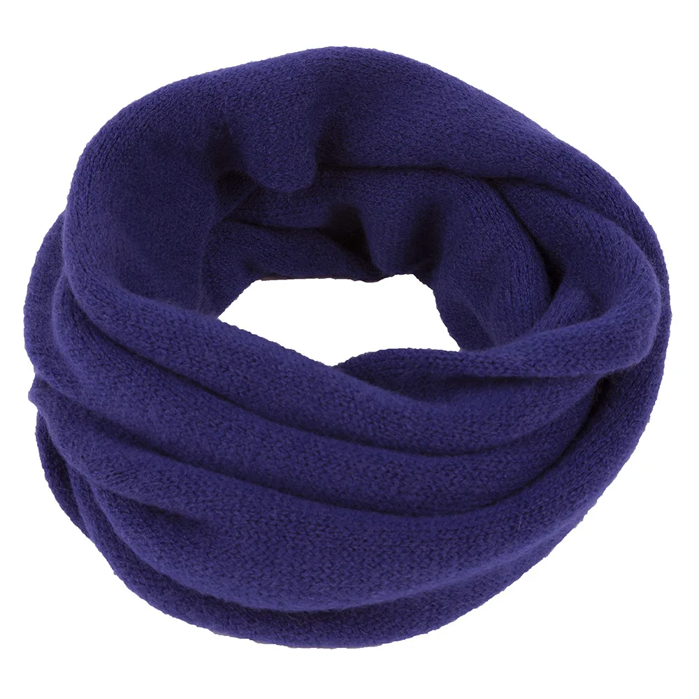 Осенне-зимний теплый женский вязаный длинный шарф-хомут с двумя кольцами шаль