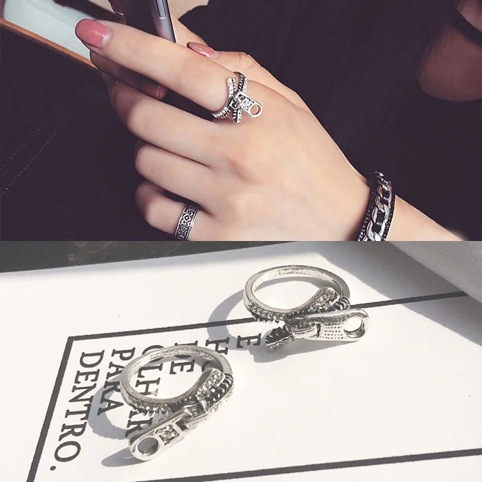 Указательное кольцо Ювелирное ретро циркон на молнии кольца для женщин