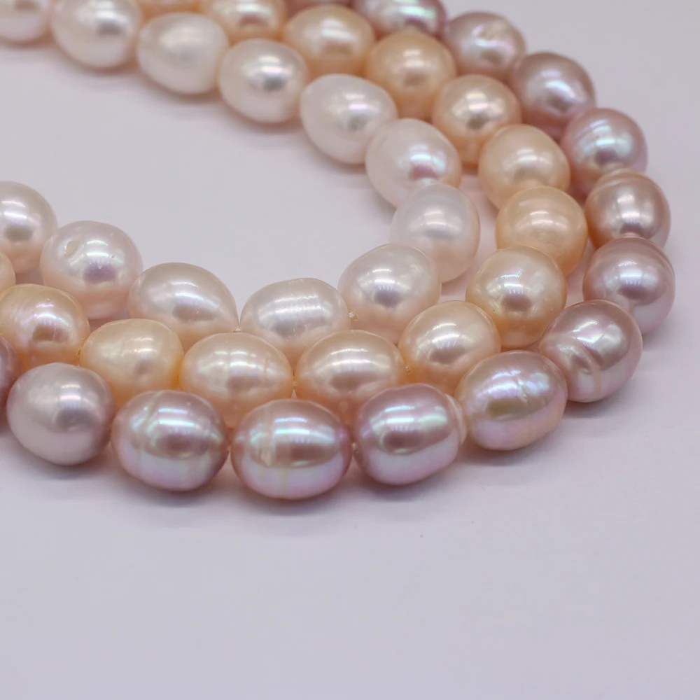 

Natural Freshwater Pearl Rice Shape Loose Beaded Creative Production DIY Boutique Fashion Charm Necklace Bracelet Jewelry Gift