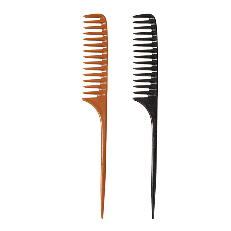 

Professional Tip Tail Comb Black Khaki Dye Hair Comb Hairdressing Wide Teeth Combs Hair Styling Tool For Salon Barber