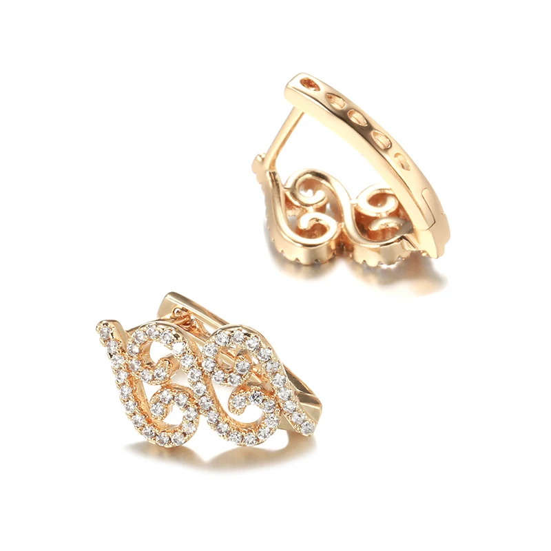 Женские серьги-подвески из розового золота 2021 пробы с инкрустацией воском